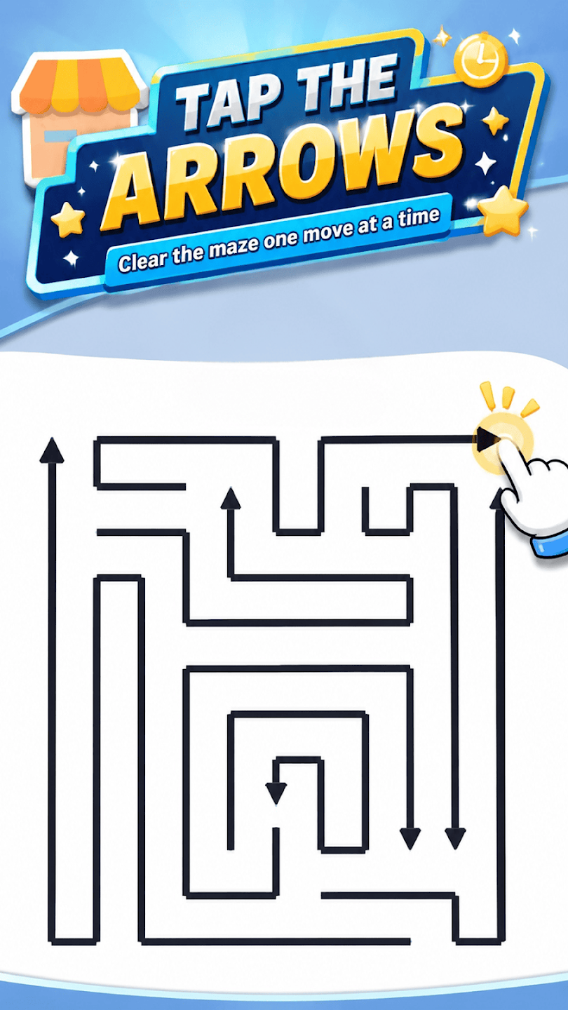 Tap the arrows maze puzzle screenshot
